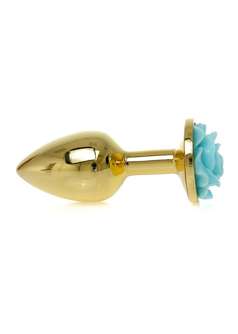 Анальная пробка Plug-Jewellery Gold PLUG ROSE- Light Blue Sex Aura Киев - изображение 4