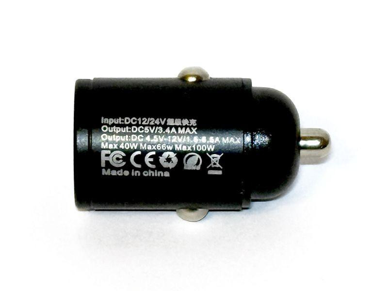 Компактний автомобільний зарядний пристрій/штекер в прикурювач USB-A/TYPE-C QC 3.0 100W 12/24V Харків - фото 4