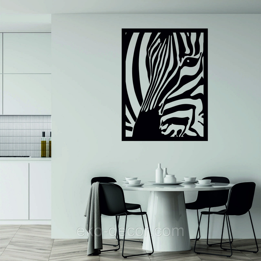 Декоративное настенное Панно «Зебра» Декор на стену 90*68 см Киев - изображение 2