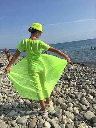 Пляжный халат в пол с коротким рукавом 42 салатовый Киев