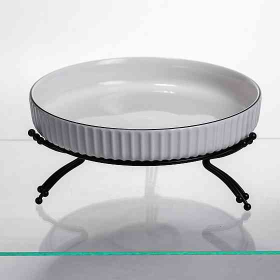 Фруктовница фарфоровая на металлической подставке, 25 см Киев