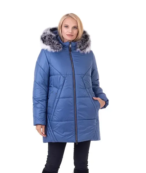 Женская модная зимняя куртка с натуральным лиловый. 48-62р Киев - изображение 8