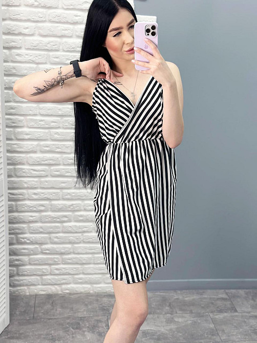 Літнє плаття-сарафан в смужку "Indiana" оптом | Батал | Розпродаж моделі Київ - фото 5