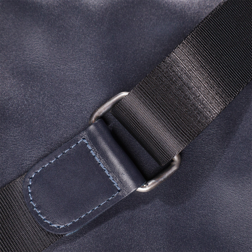 Стильная мужская сумка через плечо из натуральной кожи Синяя (SHVIGEL) Киев - изображение 4