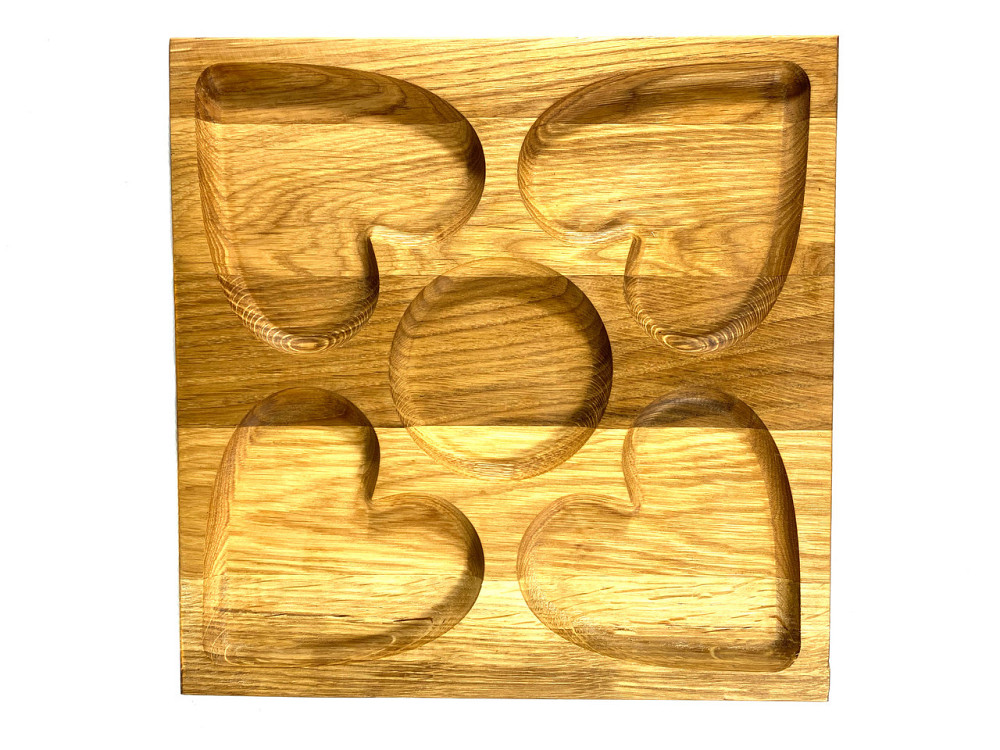 Деревʼяна тарілка квадратна з натурального дерева для закусок, закусочна тарілка 30х30х2,5 см Кам'янець-Подільський - фото 2