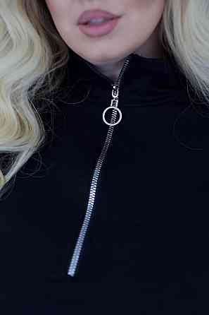 Трикотажне плаття оверсайз на кулісці "Answer" |  Норма та батал Чорний, 54-56 Київ