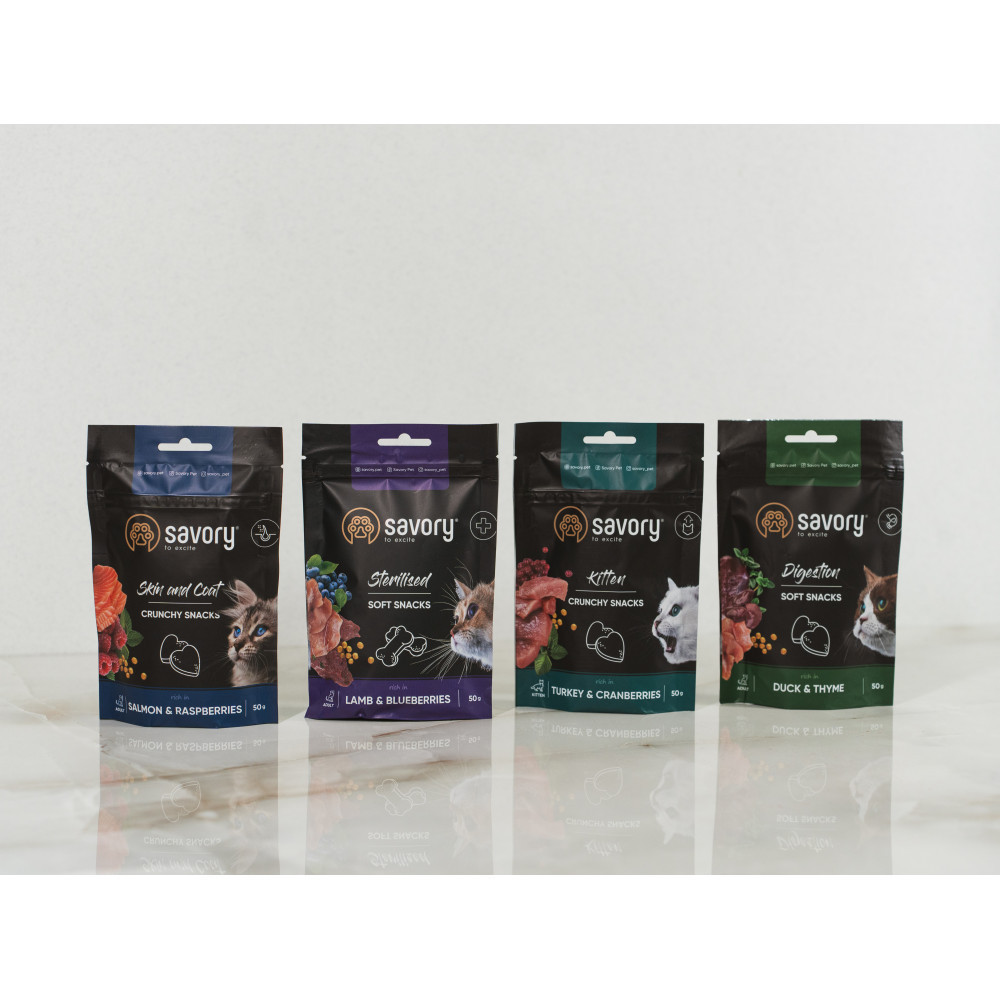Мягкие лакомства Savory для здоровья стерилизованных кошек, ягненок с черникой, 50 г Винница - изображение 7