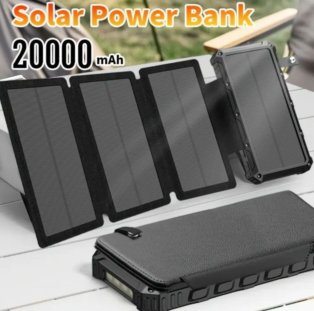 Повербанк на солнечной батарее, Power Bank, 20000 mAh, Фонарь. Киев - изображение 6