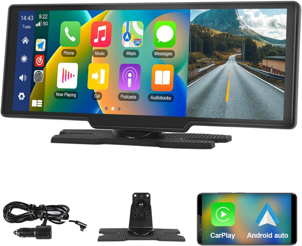 Уцінка Портативна мультимедійна система Podofo 10.26" IPS — Бездротовий Apple CarPlay та Android Auto, Bluetooth, FM, AUX, 7-32V Київ - фото 10