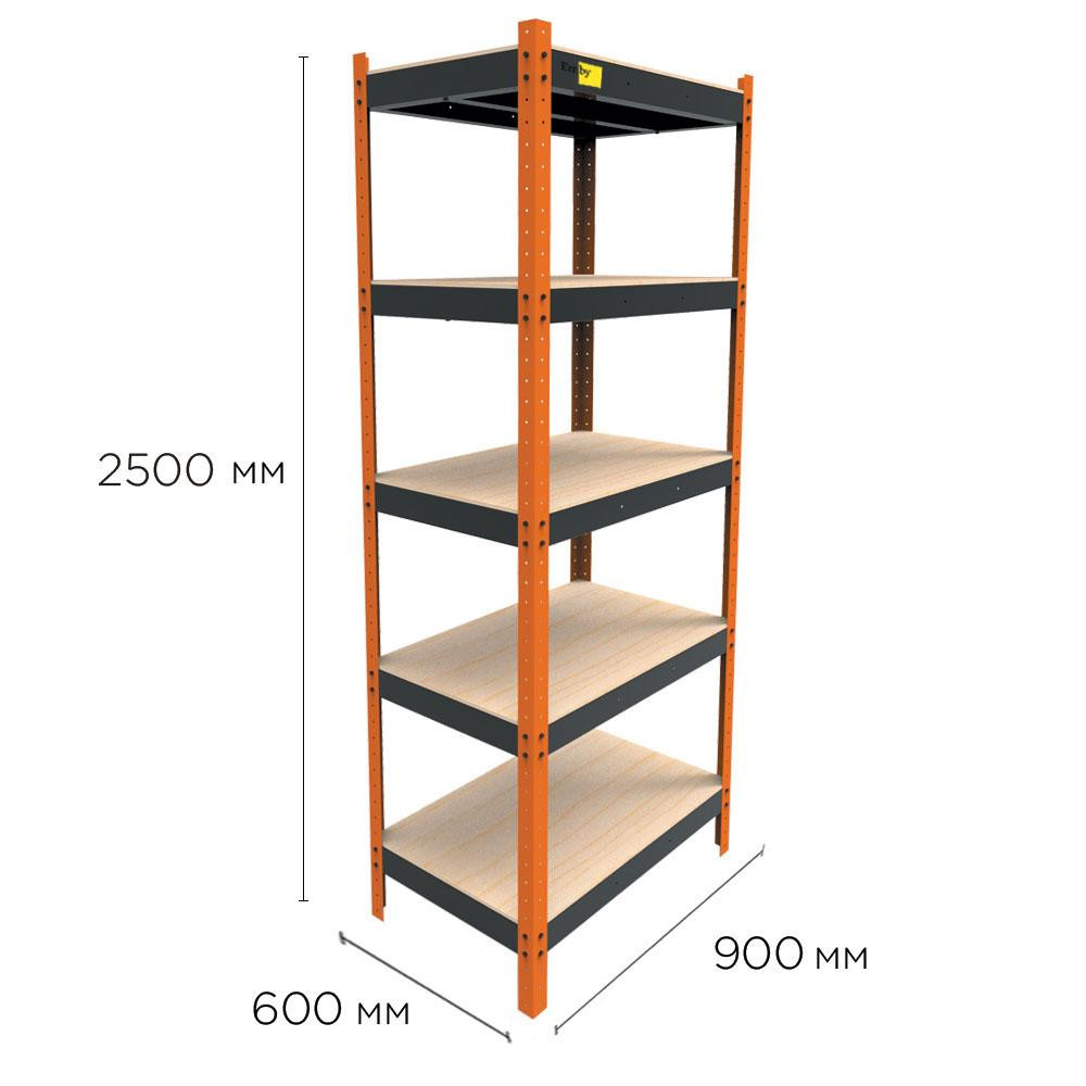 Металлический усиленный стеллаж Emby Heavy Series (размер 2500х900x600мм) 5 полок ДСП до 300кг Винница - изображение 2