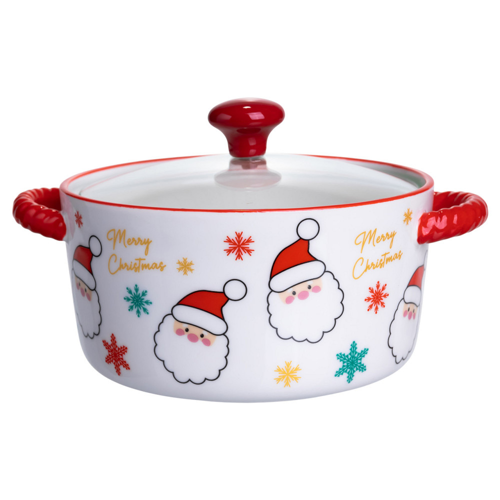 Супниця порцелянова Santa новорічна 800 (мл) з кришкою Yiwu FM-CS-9A Коломия - фото 1