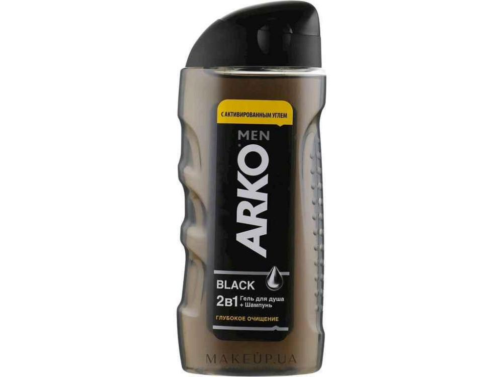 Гель для душу та шампунь Men 2in1 Black 260мл ТМ Arko Solmir Київ - фото 1