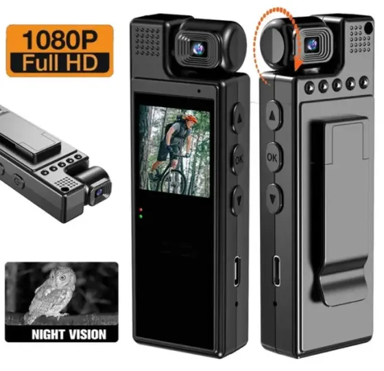 Видеокамера нагрудная Wi-Fi аккумуляторная боди камера с дисплеем 1.3 дюйма регистратор с фиксацией клипсой UKC L9 Коломия