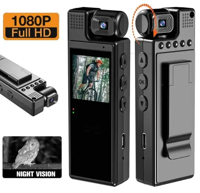 Видеокамера нагрудная Wi-Fi аккумуляторная боди камера с дисплеем 1.3 дюйма регистратор с фиксацией клипсой UKC L9 Коломыя - изображение 4