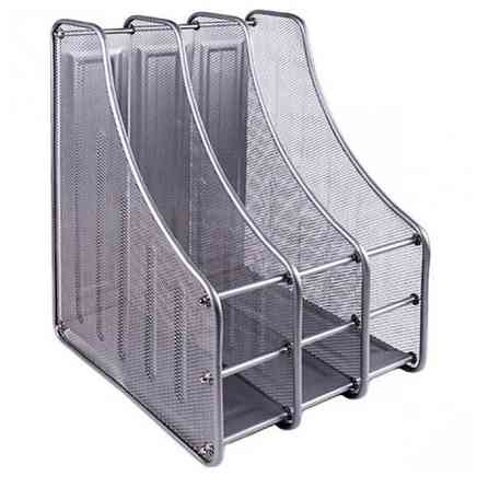 Лоток для документов вертикальный, металлический, серебро 3 секции Павлоград