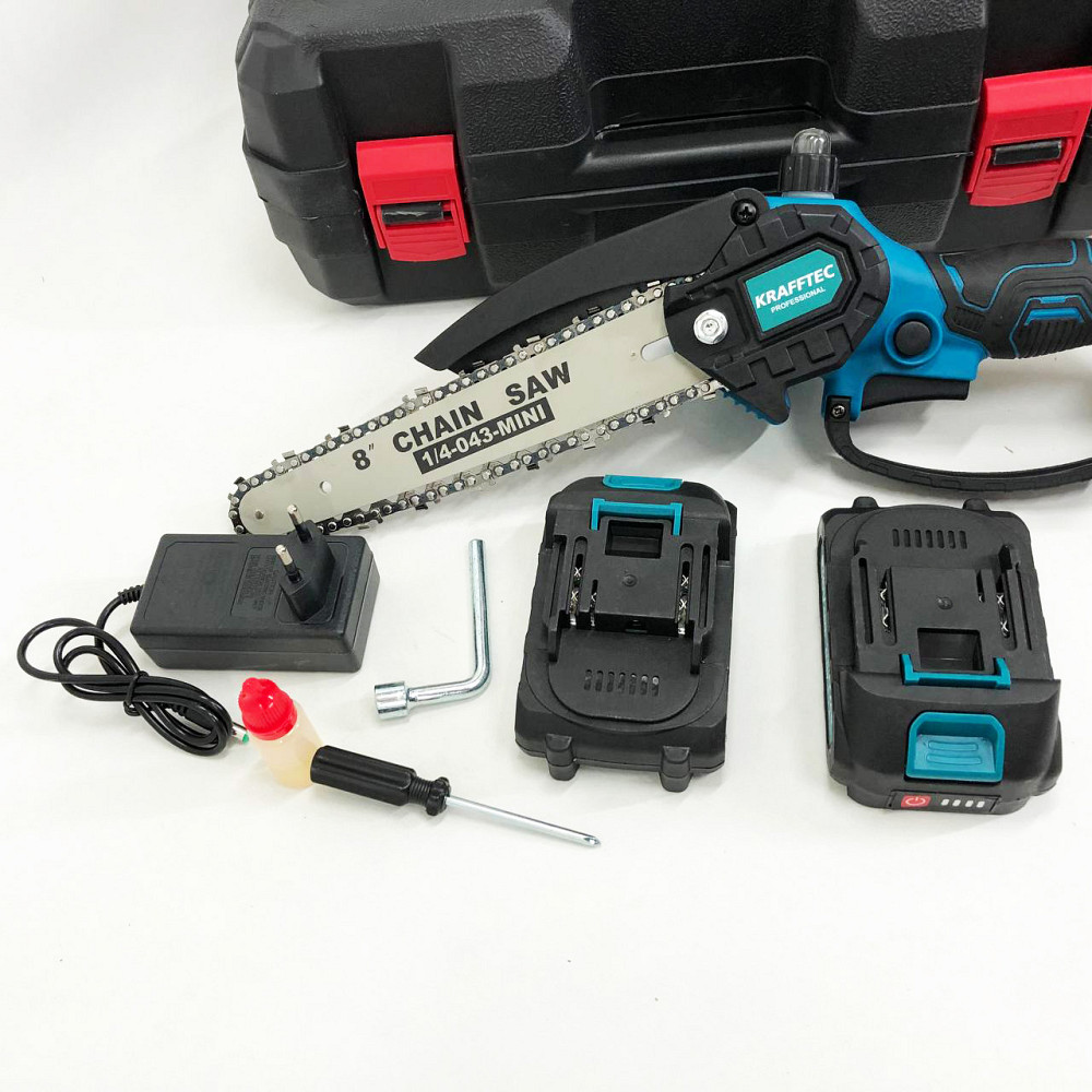 Акумуляторна пила для домашніх робіт Krafftec, Екологічна ланцюгова пила на акумуляторах MU-47 Львів - фото 11