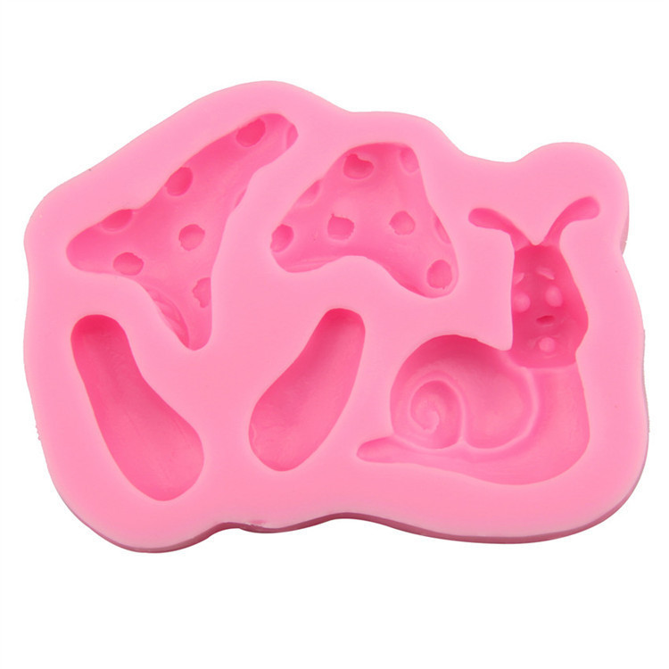 Молд силиконовый Улитка и грибы 85 на 52 мм розовый Киев - изображение 8