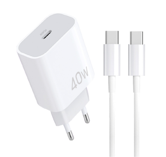 Мережевий зарядний пристрій з кабелем WUW-T108 PD 40W charger with C-C cable Одеса