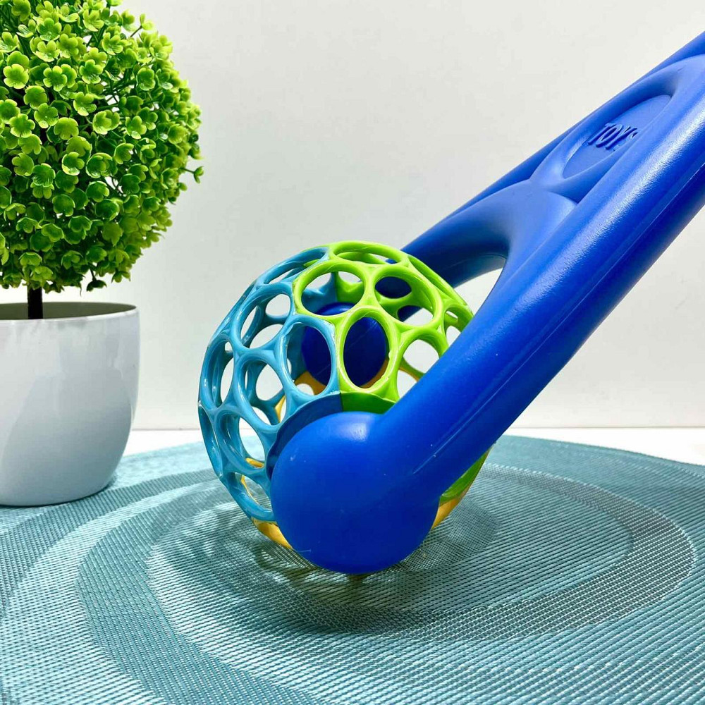 Каталка на палиці іграшка-каталка з кулею брязкальцем Синя (3502) Чернігів - фото 3