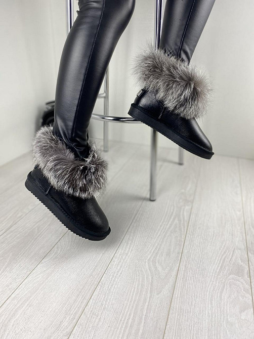 ITTS Угги жіночі ITTS чорні натуральна шкіра зима висота 11 см (5881-3) 36р.38р. Коломыя - изображение 1