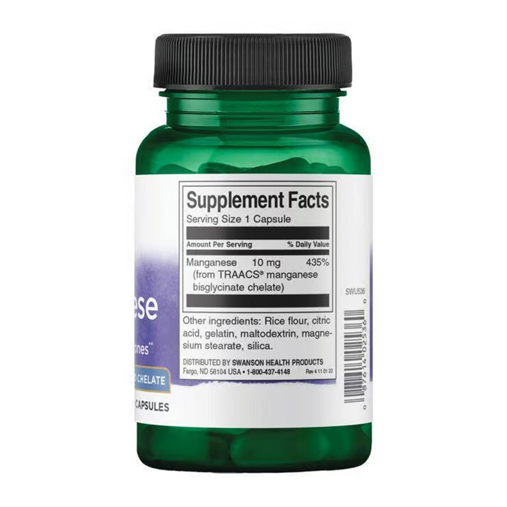 Марганець хелат Swanson Albion Manganese 10mg 180 капс Київ - фото 2