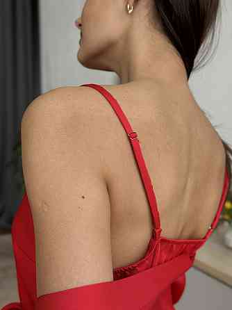 Шелковая ночная рубашка Красный XL/XXL Харьков