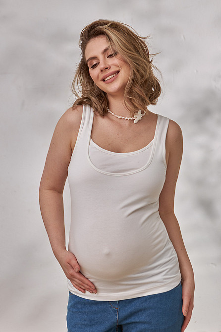 Майка для вагітних та годуючих мам Ezra XL Юла Мама Молочний Кривий Ріг - фото 1