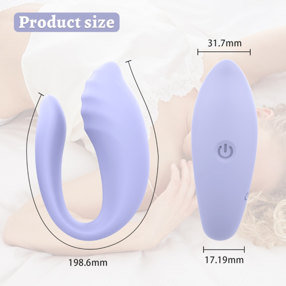 Вібратор для пар Every Night Toys Anthea з пультом, лавандовий, 19,8 х 6,3 см Sex Aura Київ - фото 4