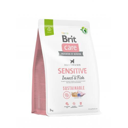 Сухий корм Brit Care Dog Sustainable Sensitive для собак з чутливим травленням, з рибою та комахами, 3 кг Київ - фото 1