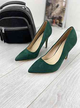 Туфлі жіночі S.S зелені еко-замша каблук 9см 36р.-23см 38р.-24.5см (EK-51 2752) Коломыя
