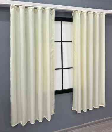 Комплект коротких штор VR-Textil Лен Парма № 1736ш Молочный 130х170 см 2 шт (35-0361) Киев