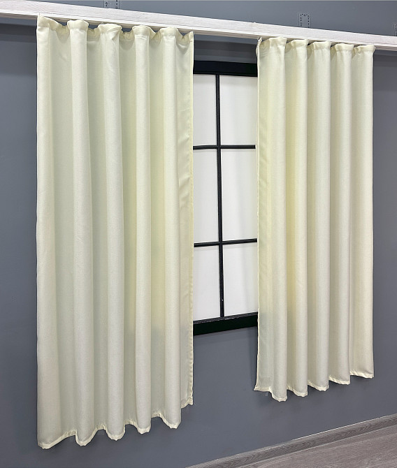 Комплект коротких штор VR-Textil Лен Парма № 1736ш Молочный 130х170 см 2 шт (35-0361) Киев - изображение 3