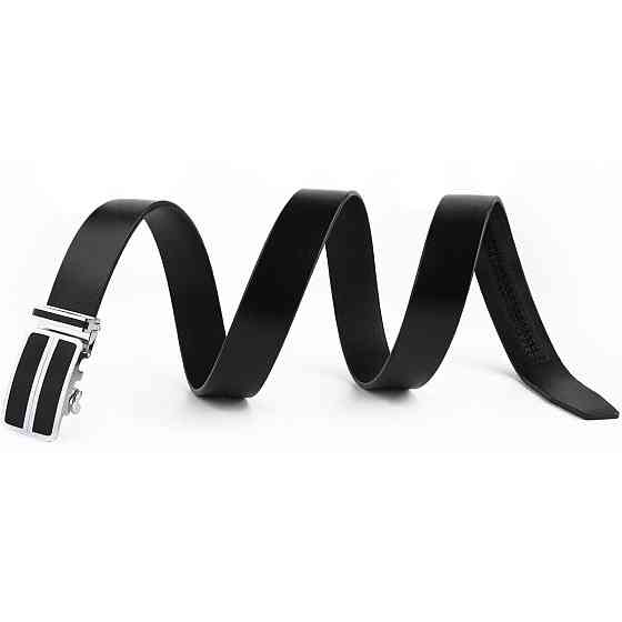 Ремінь чоловічий з автоматичною пряжкою і чорними вставками Чорний (Vintage) Київ