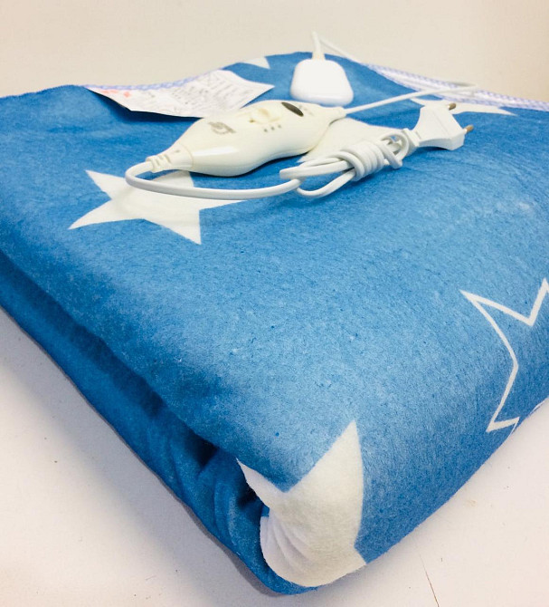 Электропростынь с сумкой электрическое одеяло 150 * 160 белая звезда на синем фоне ART-7421 (18 шт) Одесса - изображение 1
