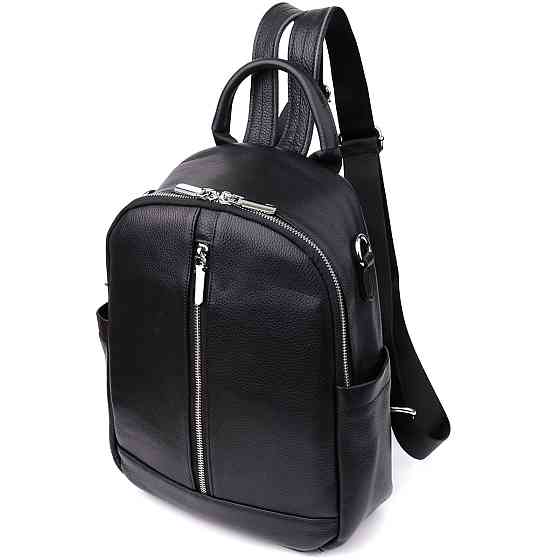 Жіночий рюкзак з натуральної шкіри Чорний (Vintage) Київ