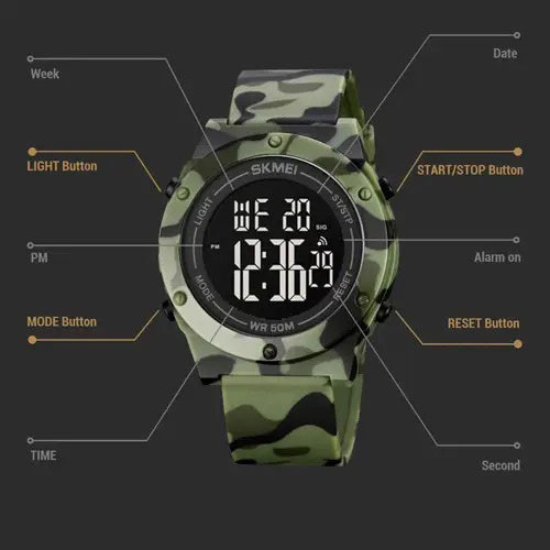 Часы для военной и тактической деятельности, Водонепроницаемые электронные часы для походов WR-85 Львов - изображение 4