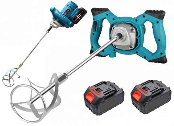 Акумуляторний будівельний міксер BX-3438, безщітковий, 2х48В 5.0Аг, М14, 6 швидкостей, плавнувий пуск Одеса