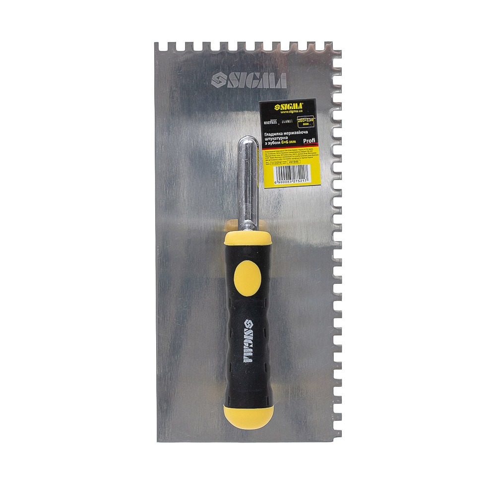 Sigma Гладилка нержавеющая штукатурная Profi 280×130мм c зубом 6×6мм SIGMA (8327521) Коломыя - изображение 7