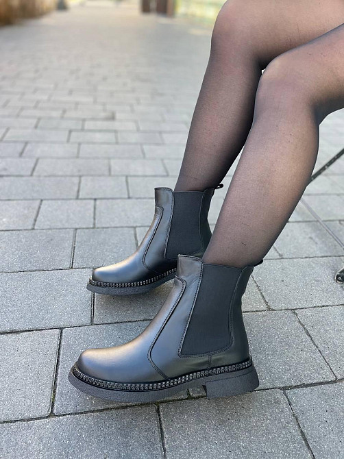 Edan Instruments Черевики жіночі EDAN чорні шкіра натуральна зима висота 15 см (5740) Коломия - фото 7