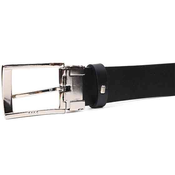 Стильний ремінь для чоловіків з натуральної шкіри Чорний (GRANDE PELLE) Київ