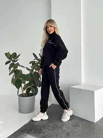 Женский флисовый женский костюм-оверсайз турецкий флис Черный, 50/52 Одесса