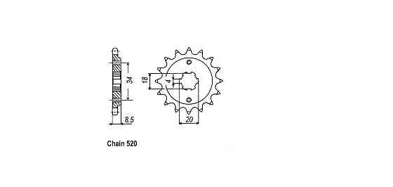 Зірочка (передня) 520-13T CB/CG Мукачево