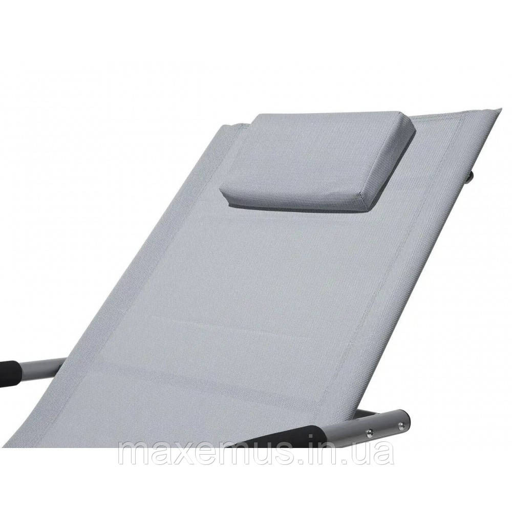Шезлонг-качалка Bonro BG01 садовый лежак для отдыха серый Мостиска - изображение 8