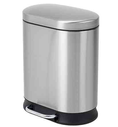 Овальное мусорное ведро с плавным закрытием Mixxus Premium Strong-TC0120 20л, цвет нержавеющая сталь Харьков