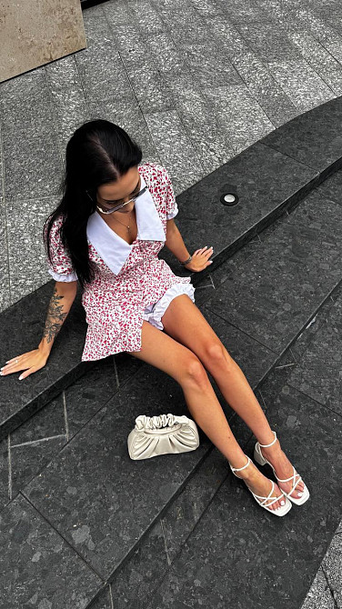 Жіноча романтична мінісукня-комбінезон з білим коміром софт Білий, 44/46 Одеса - фото 5