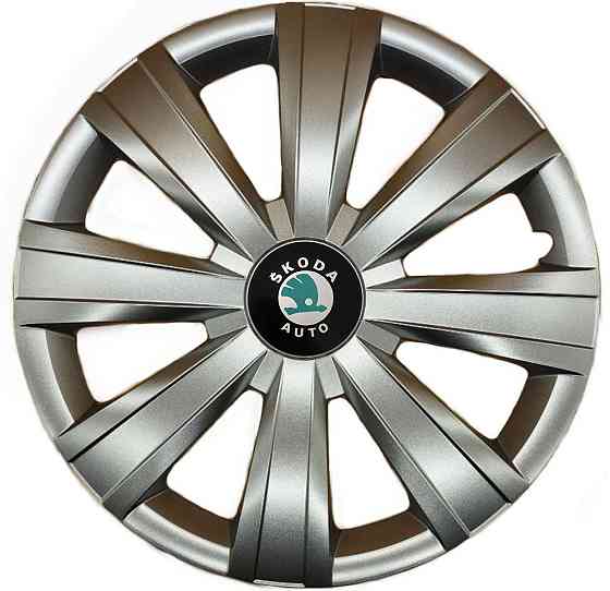 Автомобильные модельные колпаки R15 Skoda (зелена) 328 4шт, SJS, серебряные Киев