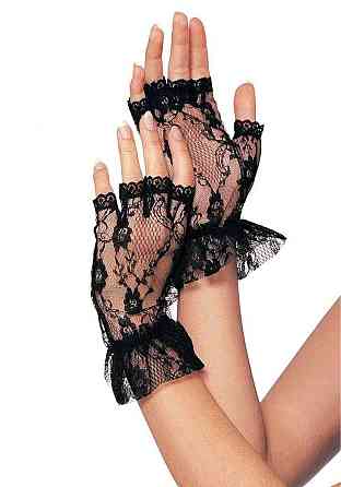 Короткие перчатки-гловелетты Leg Avenue Wrist length fingerless gloves, One Size, черные, сетка Sex Aura Киев