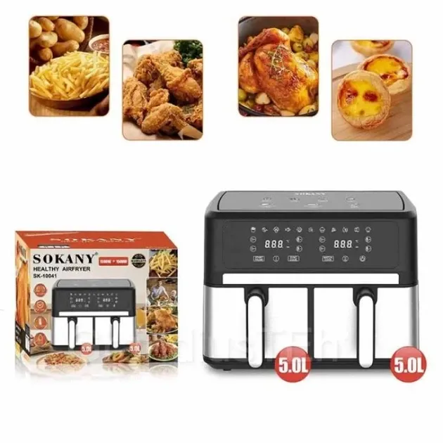 Аерофрітюрниця SK-10041, 60 хвилин таймер, регулювання температури 80–200°C, захист від перегріву Одеса - фото 3