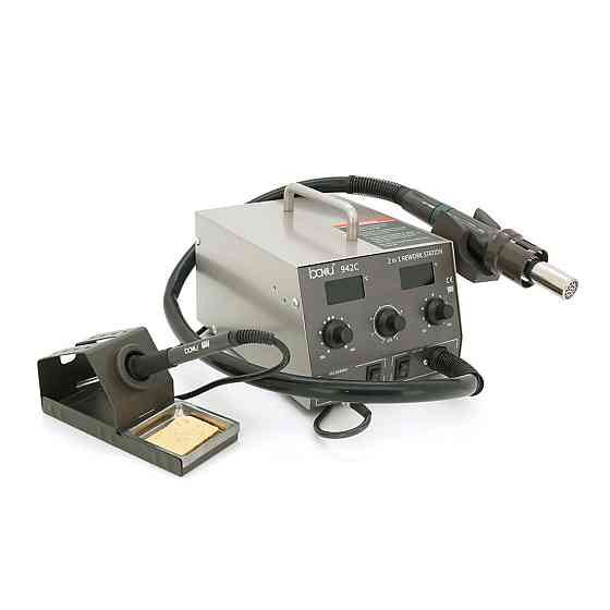 Паяльная станция BAKU BA-942C с цифровой индикацией на фен и на паяльник, DC:110-240V, 4A,1000W, 5 кг Киев