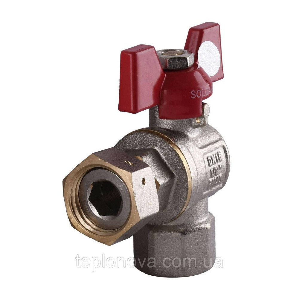 Кран шаровый угловой с накидной гайкой SOLOMON 1/2″ ВВ PN40 160401 Черновцы - изображение 2